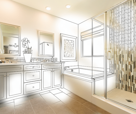 Bathroom drawing to 3D reality