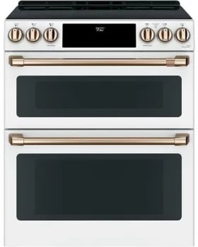 Cafe 30 inch slide in front control induction and convection double range