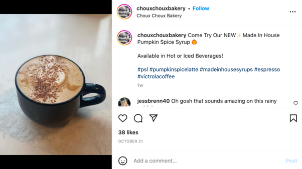ChouxChoux Bakery - Pumpking Spice Latte