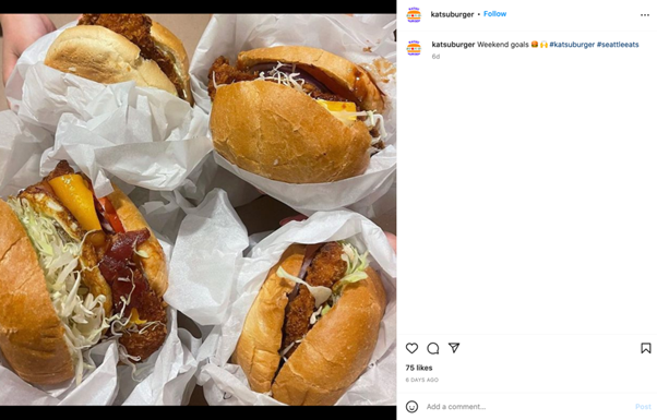 Katsu Burger Instagram Post