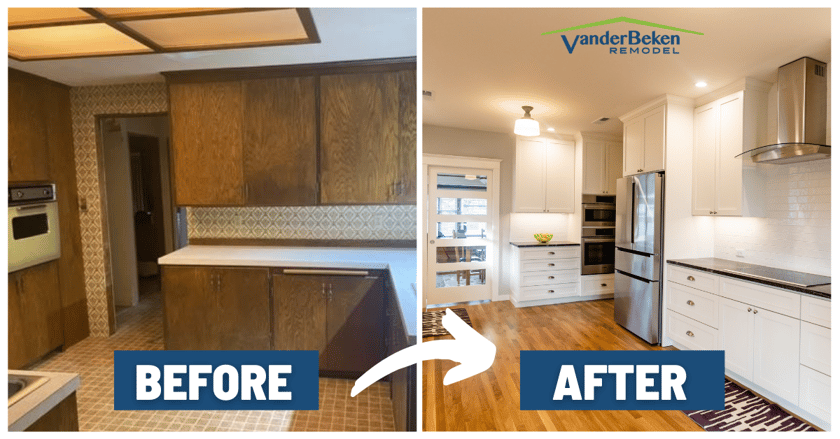 Kitchen Remodel, Everett 2022, Before and After
