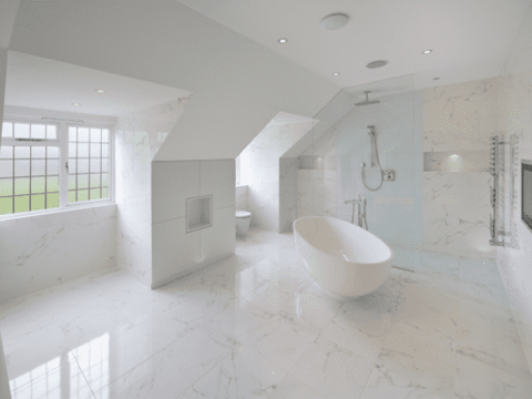 Marble Tile Floors and Walls