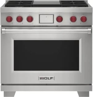 Range by WOLF with dual fuel and infrared griddle